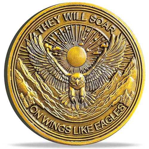 Strugglejewelry Isaiah 40:31 Eagle Challenge Coin - Inspirational They Will Soar on Wings Like Eagles Coin with Protective Case von Strugglejewelry