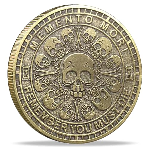 Strugglejewelry Memento Mori Challenge-Münze: Erhöhen Sie Ihre tägliche stoische Praxis mit Amor Fati Medaillon – ein perfektes Stoizismus-Geschenk und EDC-Metall-Token für die Umarmung der Momente von Strugglejewelry