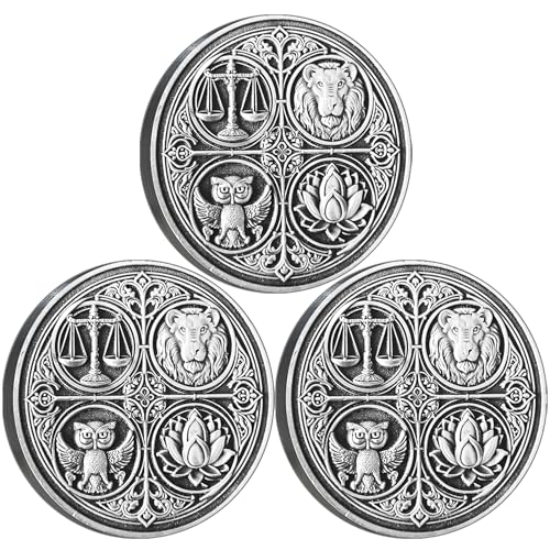 Strugglejewelry The Four Cardinal Virtues Stoic Coin - Emblem der christlichen ethischen Prinzipien - Inspirierende tägliche Erinnerung für Stoizismus-Enthusiasten und nachdenkliche Geschenke (3 von Strugglejewelry