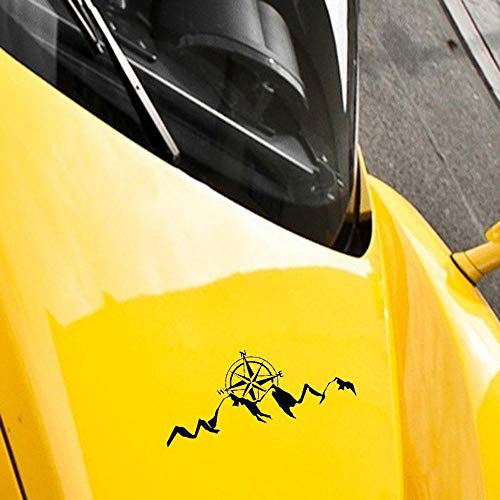 Mountain Compass Sun Rising Fun Window Bumper Vinyl Decal Sticker 14.7CM x 6.2CM - Black von Stukk Stickers