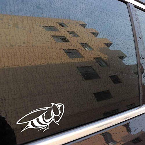 Stukk Stickers Fliegenbiene Wespe Hornet wasserdichte Spaßfenster Stoßfänger Vinyl Aufkleber 15,2 cm x 8,2 cm - Weiß von Stukk Stickers