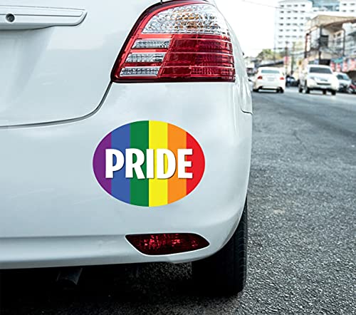 2 x Pride Autoaufkleber Regenbogenflagge oval selbstklebend Vinyl für Auto, Van, LKW von Stukk