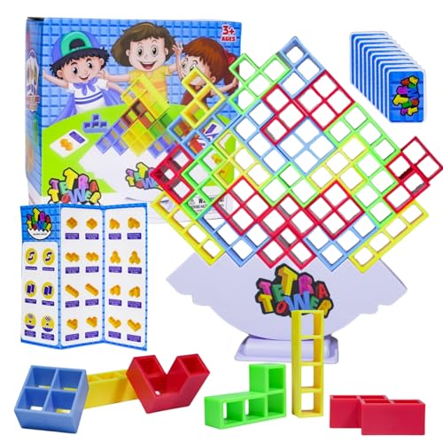 Stutfree 64pcs Tetra Tower Spiel, Tetris Balance Spielzeug Tower Game, Stapelspiel Spielzeug für Kinder, Tetris Tower Balance-Spiel, Stapelblöcke Balancing Spiel für Jungen und Mädchen ab Jahre 3+ von Stutfree