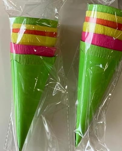 6 Deko Schultüten / 12cm lang / neonfarben 6 Deko Schultüten / 12cm lang / neonfarben von Stylex