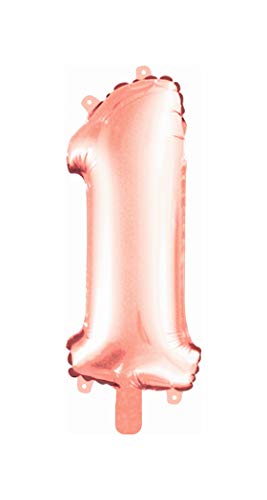 Stylex® 1483. Folienballon Luftballons 40cm Ballons Rosegold, Zahl:1 von Stylex