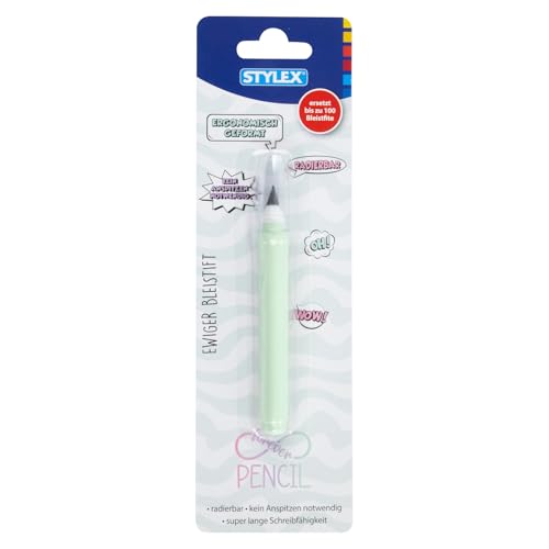Stylex 26032 - Ewiger Bleistift in Mint, radierbar, ca. 16 km Schreiblänge, ergonomischer Graphitstift ohne Anspitzen, ersetzt ca. 100 Bleistifte, flüssiges Schreiben für Schule, Uni oder Büro Stylex 26032 - Ewiger Bleistift in Mint, radierbar, ca. 16 km Schreiblänge, ergonomischer Graphitstift ohne Anspitzen, ersetzt ca. 100 Bleistifte, flüssiges Schreiben für Schule, Uni oder Büro von Stylex