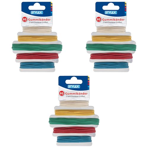 Stylex 31321-3 – Gummibänderset mit 3x 95 Stück in 5 verschiedene Farben mit den Durchmessern 90 mm, 120 mm, 130 mm, 150 mm und 180 mm Stylex 31321-3 – Gummibänderset mit 3x 95 Stück in 5 verschiedene Farben mit den Durchmessern 90 mm, 120 mm, 130 mm, 150 mm und 180 mm von Stylex