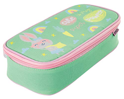 Stylex 44180 - Etuibox Bunny, ca. 22,5 x 12 x 7 cm, geräumiges Hauptfach mit zusätzlichem Platz für Stifte durch Schlaufen an der Innenklappe, zum Verstauen von Stiften, Schere und Lineal von Stylex