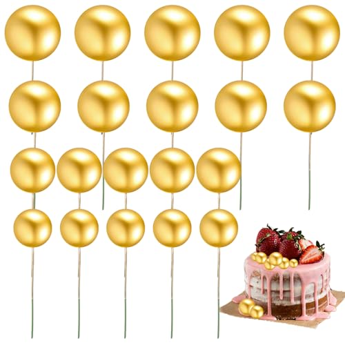 20 Stück Torten Kugeln Gold Tortendeko Kugeln Gold Tortendeko Mini-Ballons Geburtstag Kugel Cake Topper Schaumkugeln Torte Ball Kuchen Cake Topper Kuchen Dekoration Kugeln Für Hochzeit Birthday von Styquenzer