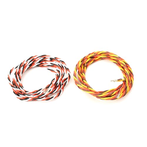 Stytpwra 2 Stück 5 M, 16 Fuß, 20 AWG, 30-Adrig/60-Adrig, Twist-Servo-Verlängerungskabel JR Futaba, Twisted Wire Lead für RC-Flugzeugzubehör von Stytpwra