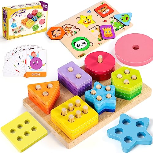 Subtail Spielzeug ab 1 Jahr - Steckpuzzle Holzpuzzle Baby 6 9 Monate - Montessori Spielzeug ab 1 2 Jahre - Motorikspielzeug Kinderspielzeug ab 1 Jahr - Baby Spielzeug Lernspielzeug Geschenke von Subtail