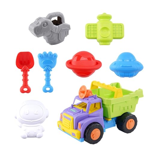 Sucritude Kinder Strandspielzeug, Kinder Sandspielzeug, Multiple LKW-Schaufeln Kit für 1-8, Outdoor Beach Playset Cartoon Toy Vehicles für Abenteuer von Sucritude