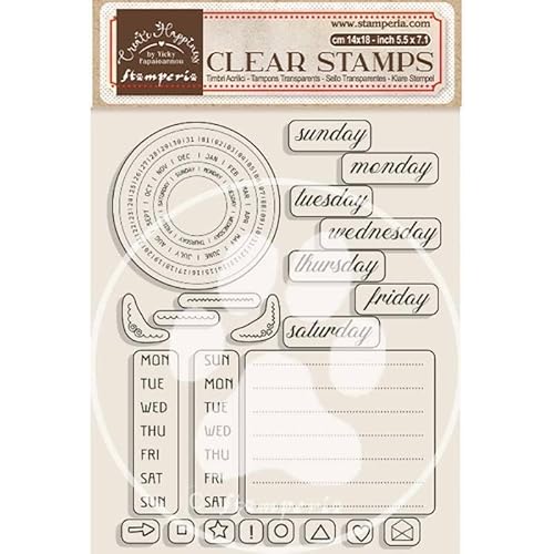 Sue Wilson Stamperia 14cm x 18cm Acryl Stempel Create Happiness Christmas Weekly Planner von Sue Wilson