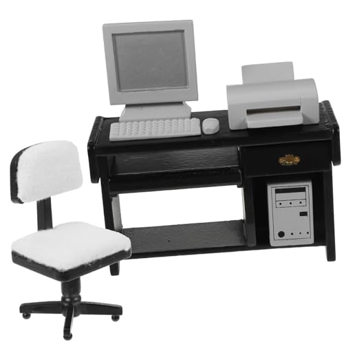 1/12 Miniatur Büro Szenenmodell Mit Schreibtischstuhldrucker Und Computer Für Doll House Office Leading Room Szene Auslegen Holz Miniatur Dekore 1/12 Miniatur Büro Szenenmodell Mit Schreibtischstuhldrucker Und Computer Für Doll House Office Leading Room Szene Auslegen Holz Miniatur Dekore von SueaLe