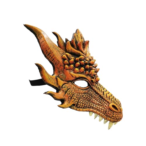 3D Drachen Cosplay Party Pu Schaum Halbes Gesicht Gruseliges Maskerade Halloween Kostüm Zubehör 3D Drache von SueaLe