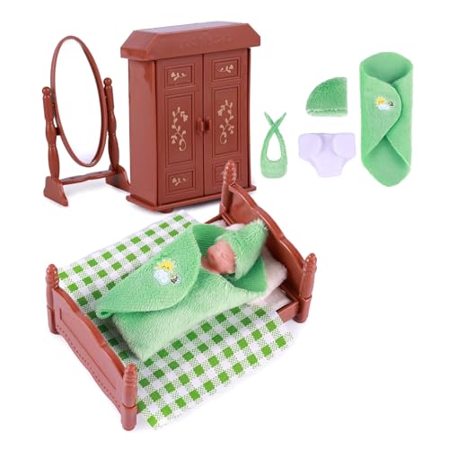 3inch Realistische Miniatur Silikon Babypuppen Schlafkindpuppe Mit Möbelzubehör Ideal Für Kinder Spaß Babyzubehör 3inch Realistische Miniatur Silikon Babypuppen Schlafkindpuppe Mit Möbelzubehör Ideal Für Kinder Spaß Babyzubehör von SueaLe