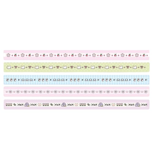 5PCS Dekoratives Papierband Mit Schönen Mustern Für Schreibwarenliebhaber Zeitschriften Planer Scrapbooking Dekoratives Klebebandset von SueaLe