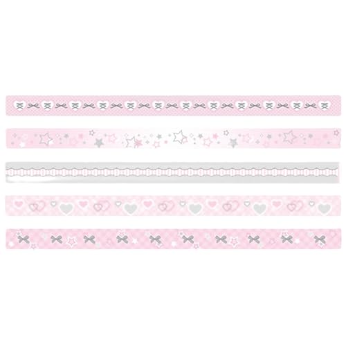 5PCS Dekoratives Papierband Mit Schönen Mustern Für Schreibwarenliebhaber Zeitschriften Planer Scrapbooking Dekoratives Klebebandset von SueaLe