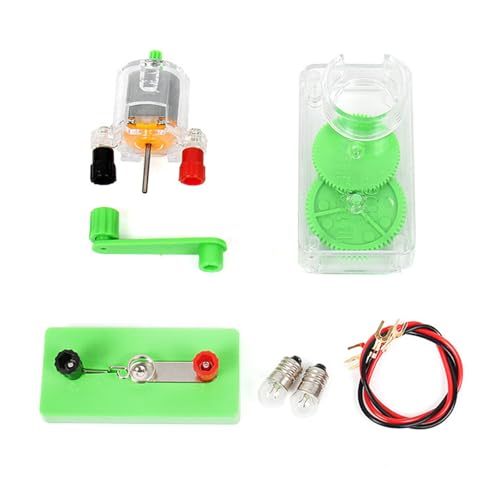 Handkurbelgenerator Motoren Set Handgenerator Motor Kits Mit Glühbirnenhalter Handkrümmung Stromgenerator Wissenschaft von SueaLe