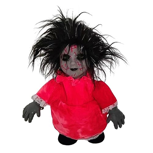 SueaLe Elektrische GhostDoll CreepyWalking Spielzeugfigur Neuheit Gadget Halloween Requisiten Horrorpuppe Spukzimmer Dekoration von SueaLe