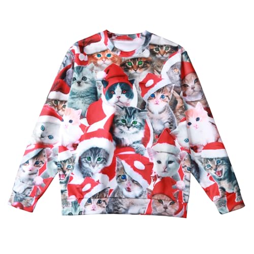 Suffolly Lustiges Weihnachts-Sweatshirt Kostüm (Cats, XL) von Suffolly