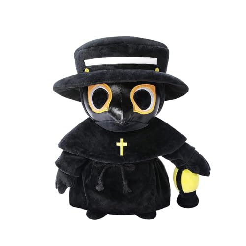 Plague Doctor Plague Nurse Plüschtier Plague Doctor Plush Toy Pest Arzt Plüschtier Plüschkissenpuppe Stuffed Cosplay Doll Geschenk für Kinder (Schwarz 1) von Suffolly