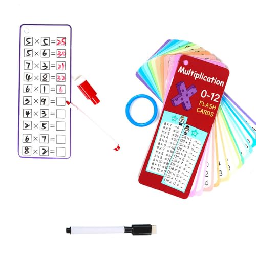 1x1 Lernkarten, Einmaleins Tabelle mit 15 x Übungsblättern, Rechenhilfe Trocken Abwischbar Ohne zu Schmieren und Ohne Farbrückstände von Sufune