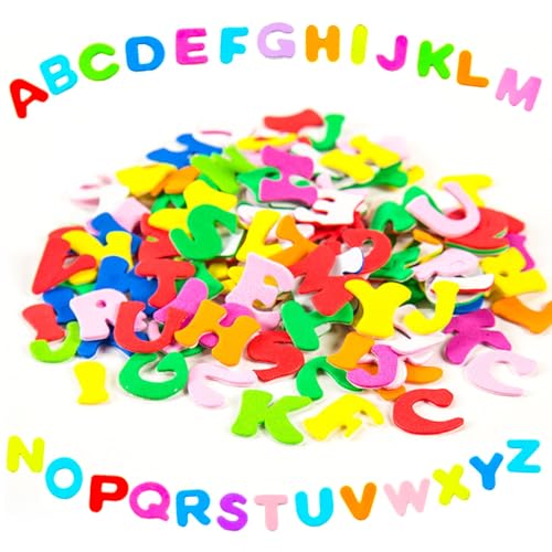 Sufune 130 Stück Buchstaben Aufkleber,Moosgummi Buchstaben,Moosgummi Selbstklebend,Selbstklebende Buchstaben,Buchstaben zum Aufkleben,Filzbuchstaben,Buchstaben Moosgummi von Sufune