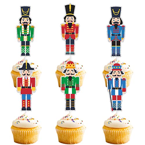 18 Stück Weihnachts-Nussknacker-Cupcake-Topper, Ballett-Mottoparty oder Weihnachten, der Nussknacker-Soldaten-Dekoration. --SugarGera von SugarGera