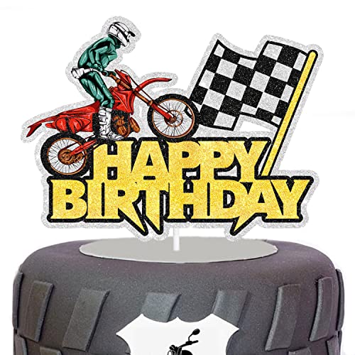 Motorrad-Kuchendekoration – Sport-Motocross-Kuchendekoration – Motocross-Jungen, Happy Birthday-Party-Dekoration von SugarGera