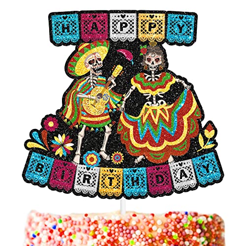 Picado Coco Happy Birthday Kuchendekoration – Picado Thema Geburtstagsparty oder mexikanische Mottoparty-Dekoration – SugarGera von SugarGera