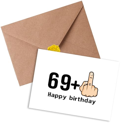 Sugeru Geburtstagskarte zum 70,Lustige Geburtstagskarten mit Umschlag | Nachhaltige Karte Glückwunschkarte für Frau,Mann | 69+1 Finger-Grußkarte | Personalisierte Geburtstag | Birthday Geschenke (70) von Sugeru