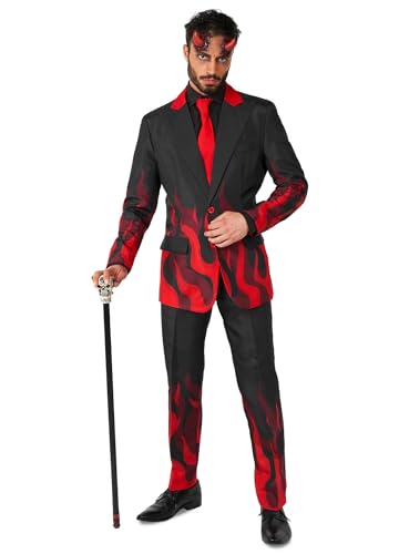 Suitmeister Black Devil Party Anzug für Herren - Größe: XL - Kostüm Halloween, Karneval, Weihnachtsparty von Suitmeister