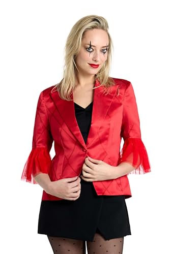 Suitmeister Damen Blazer - Harley Quinn DC Comic Charakter - Slim Fit Jacke - Halloween Kostüm von Suitmeister