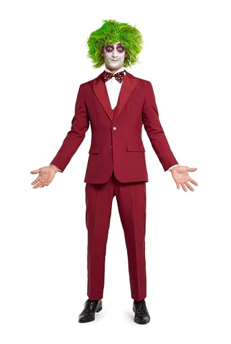 Suitmeister Herren Beetlejuice Kostüm - Rotes Beetlejuice Bräutigam Outfit - Slim Fit Halloween Kostüm von Suitmeister