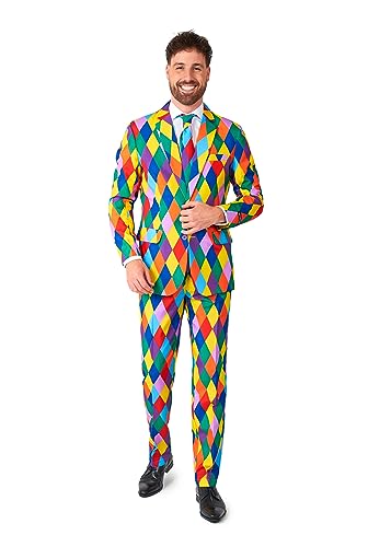 Suitmeister Herren Faschingskostüm - Partykostüm - Slim Fit - inklusive Blazer, Hose und Krawatte - Multicolor von Suitmeister