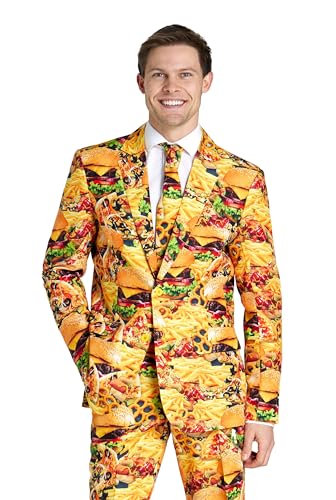 Suitmeister Herren Fast Food Kostüm - Motto Party & Halloween Outfit - inklusive Blazer, Hose und Krawatte - Multicolor von Suitmeister