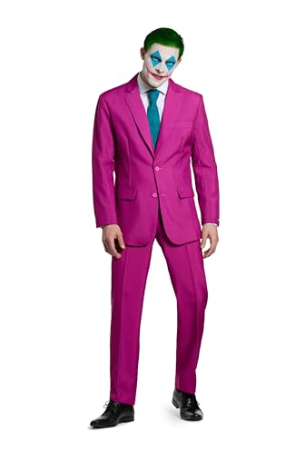 Suitmeister Herren Joker Kostüm - Rubinrotes Halloween Outfit - Batman Schurken Kostüm - inklusive Blazer, Hose und Krawatte - Rot von Suitmeister