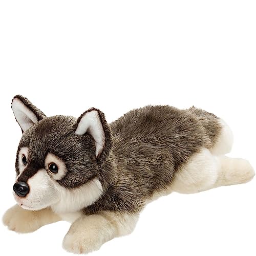 Suki Gifts 12121 Liegender Wolf Kuscheltier, 30cm, Suki Classic, 30 cm von Suki Gifts