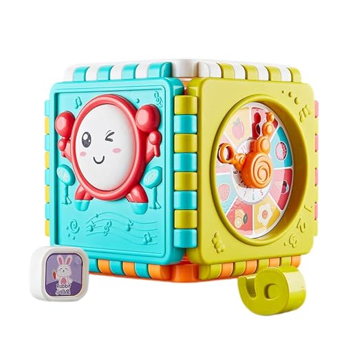 Activity Cube Toy, Building Block Games, Cube Baby Toys, Educational Toy Set, Motor Skills Toys, Multifunctional Activity Cube Interactive Musical Play Building Block for 1 2 3 Years Old Boys Girls von Sulxyi