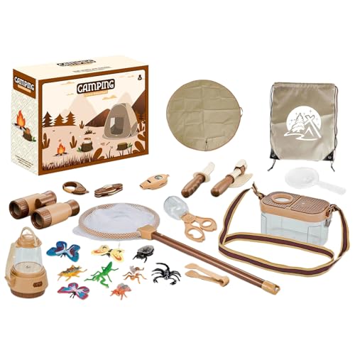 Camping Tent Set, Kids Camping Gear, Pretend Play Camp, Camping Gear Tools, Kids Campfire Set, Pretend Play Campfire Portable and Easy Setup Realistic Camping Experience for Kids Boys Girls von Sulxyi