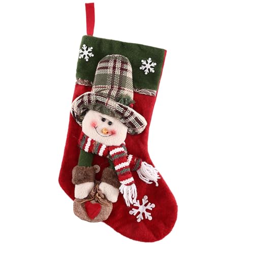 Christmas Stockings, Snowman Stockings, Hangings Stocking, Fireplace Stocking, X Mas Stocking, Festive Snowman Design Versatile Decoration and Easy to Hangg for Christmas Fireplace Tree Decorations von Sulxyi