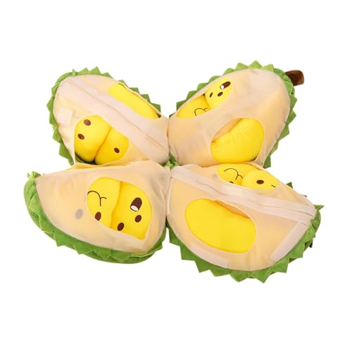 Durian Stuffed Toy, Peeling Durian Plush, Fruit Throw Pillow, Relaxation Plush Toy, Cute Durian Doll, Adorable Durian Design Detachable Design Soft and Cozy for Kids and Adults von Sulxyi