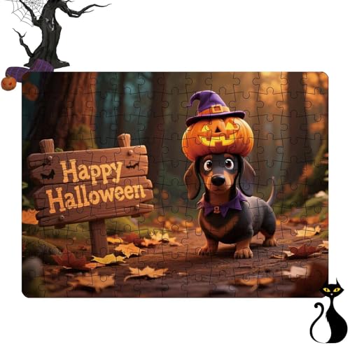 Halloween Puzzle,130 Teile Puzzles mit Kürbis und Tieren | Förderndes Lernspiel Als Urlaubsdeko Und Gesellschaftsspiel Für Familien Halloween Puzzle,130 Teile Puzzles mit Kürbis und Tieren | Förderndes Lernspiel Als Urlaubsdeko Und Gesellschaftsspiel Für Familien von Sulxyi