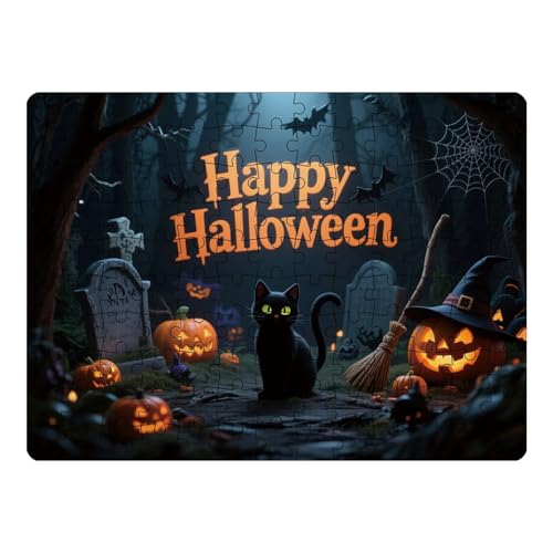 Halloween Puzzle,130 Teile Puzzles mit Kürbis und Tieren - Förderndes Lernspiel Als Urlaubsdeko Und Gesellschaftsspiel Für Familien Halloween Puzzle,130 Teile Puzzles mit Kürbis und Tieren - Förderndes Lernspiel Als Urlaubsdeko Und Gesellschaftsspiel Für Familien von Sulxyi