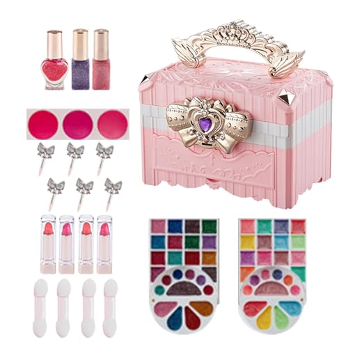 Kids Makeup Sets, Pretend Makeup Toy, Girls Cosmetic Toy, Christmas Makeup Kit, Makeup Playset, Washable & Safe Makeup Toy Includes Cosmetic Makeup Bag for 3 4 5 6 7 8 9 10 Years Old Girls von Sulxyi