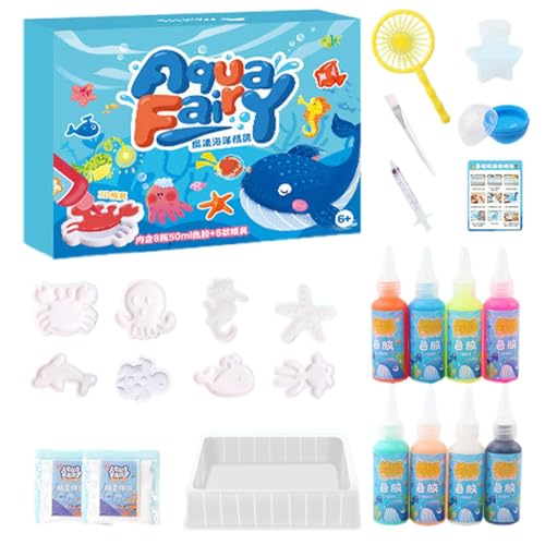 Magic Water Toy, Squishy Maker Kit, Christmas Water Gel, Aqua Fairy Gel Toy, Kids Aqua ElfToy, With 8 Magic Gels, 8 Sea Creature Molds Interactive Fun for Kids Age 4 5 6 7 8 9 Year Old Boys Girls von Sulxyi