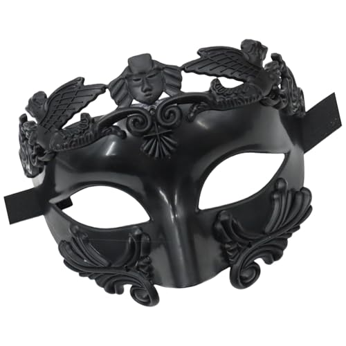 Maskerade Masken, Venezianer Gesichtsmasken, Halloween Augenmasken, Prom Masken, Schwarze Spitze Maskerade Masken, Mit Einstellbarer Passform Antike Griechische Ägyptische Herren Maskerade Cover für von Sulxyi