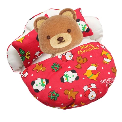 Puppenschlafsack, Puppenmöbel Bett, kleines Schlafsackbett, Puppendecke und Kissen Set, Puppenschlafzimmer-Set, gemütliches Schlafsack-Design Komplettset mit Kissen für Babypuppen von Sulxyi