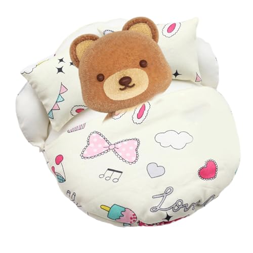 Puppenschlafsack, Puppenmöbel Bett, kleines Schlafsackbett, Puppendecke und Kissen Set, Puppenschlafzimmer-Set, gemütliches Schlafsack-Design Komplettset mit Kissen für Babypuppen von Sulxyi